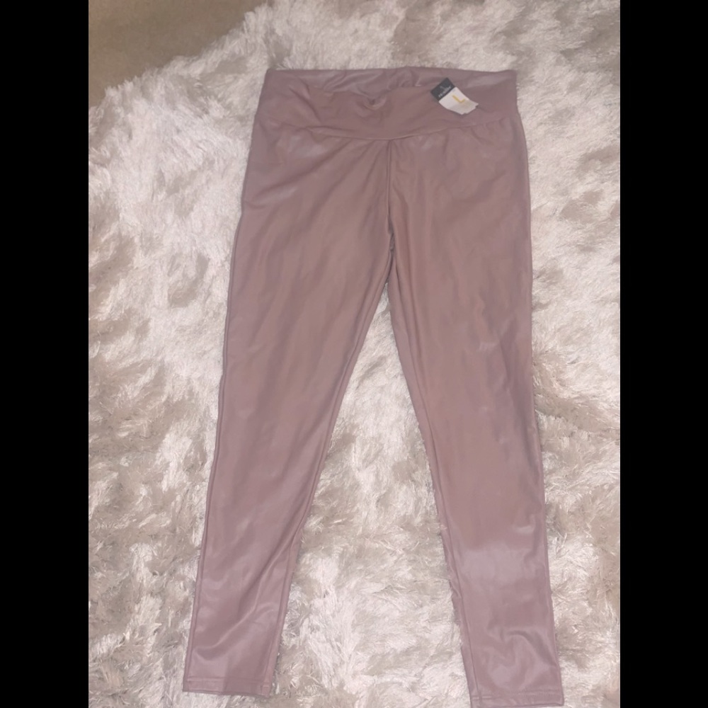 Blush PU seamless polyester pants